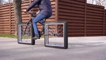 Велосипед с квадратными колёсами