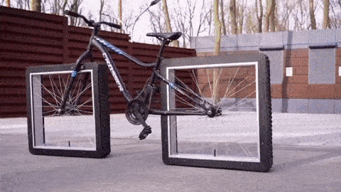 Велосипед с квадратными колёсами