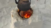 Печка из снега
